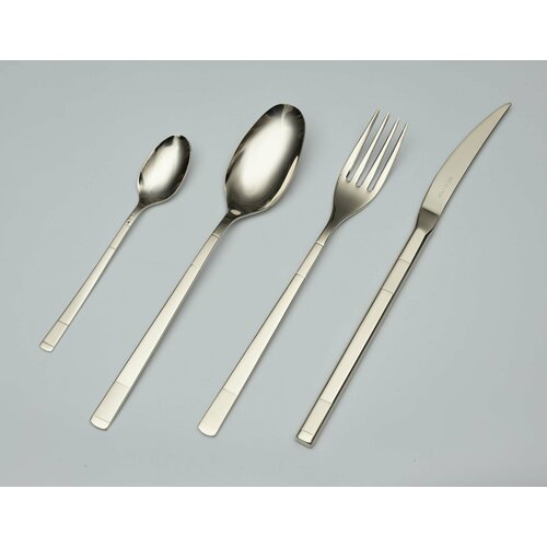 Столовые приборы Belo Inox CAPRI champagne сталь 1810 цвет шампань 24 шт6 ложек 6 вилок 6 ножей 6 чайных ложек 46800₽