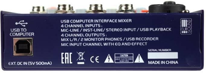 Eurosound USB-аудиоинтерфейс/микшерный пульт - фото №4