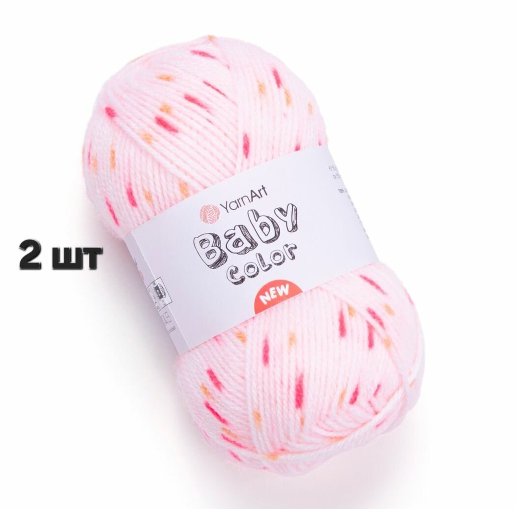 Пряжа YarnArt Baby color Розово-персиковый (203) 2 мотка 50 г/150 м (100% акрил) ярнарт беби колор