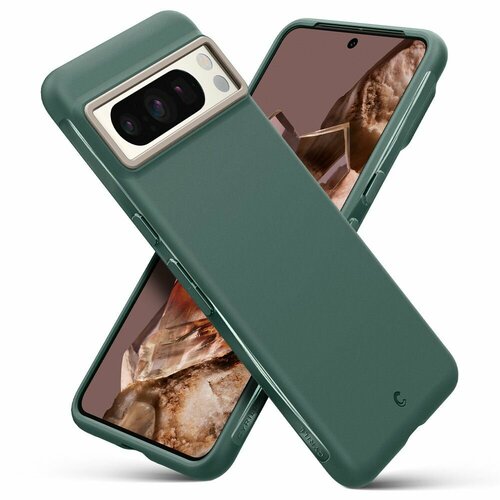 Чехол Spigen Cyrill на Google Pixel 8 Pro (ACS06347) UltraColor / Спиген чехол для Пиксель 8 Про накладка, противоударный, с защитой камеры, зеленый