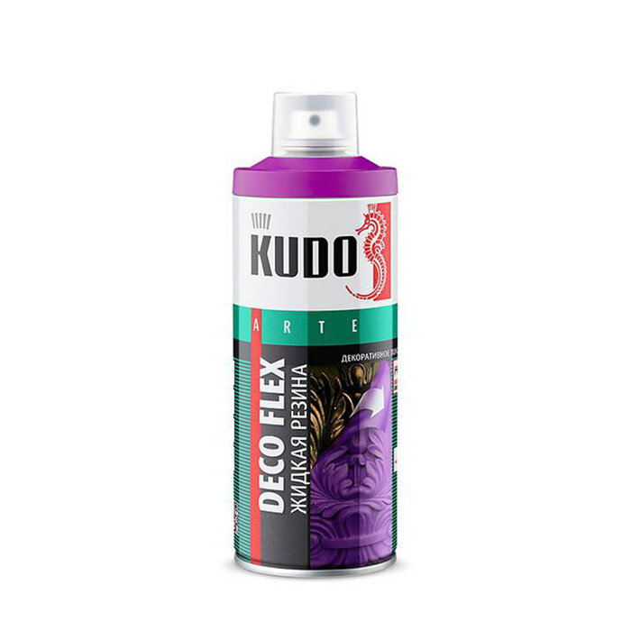 KUDO Жидкая резина, краска для декоративных работ KUDO DECO FLEX, серебро, KU-5335, 520 мл