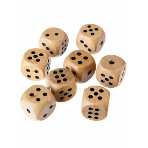 Кости игральные 8 шт 15 мм Mr. Fox деревянные зарики для нард кубики игральные для настольных игр
