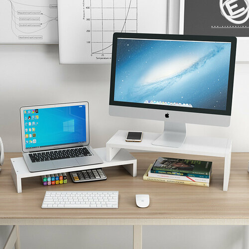 Подставка под монитор на рабочий стол, настольный органайзер для монитора, ноутбука, моноблока, белый
