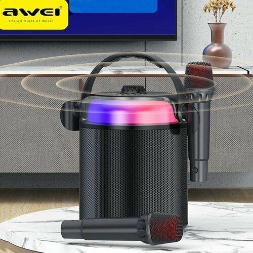 Awei уличная Колонка для кемпинга Y388 волшебный цвет Bluetooth караоке портативная для дома 1250000₽
