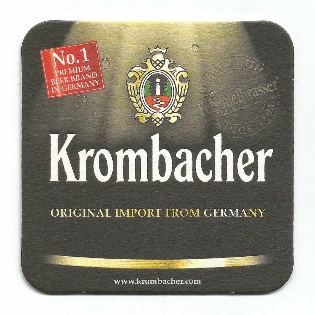 Бирдекель (костер) Германия Krombacher (подставка под пивной бокал)