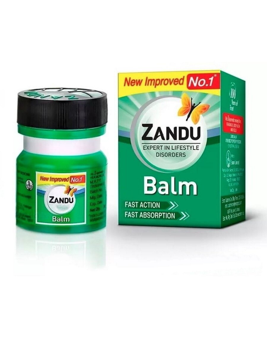 Zandu Balm Green, Бальзам болеутоляющий, разогревающий, 8 г