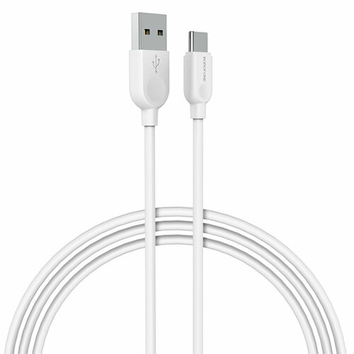 Кабель USB BOROFONE BX14 LinkJet USB - Type-C, 2.4А, 3 м, белый кабель usb type c borofone bx14 linkjet 300 см белый