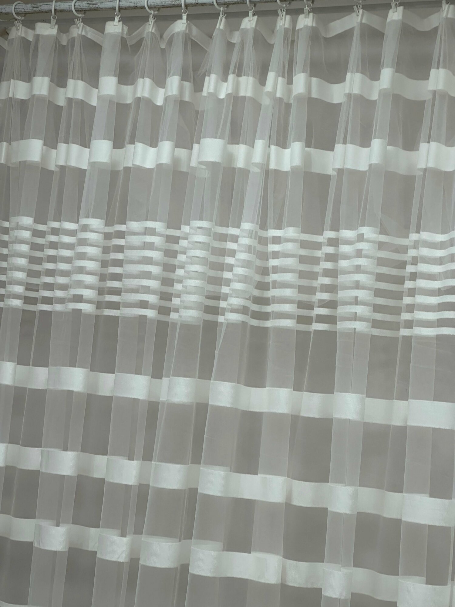 Тюль Сетка Полоски 00039 молочная 300*270 — фото 1