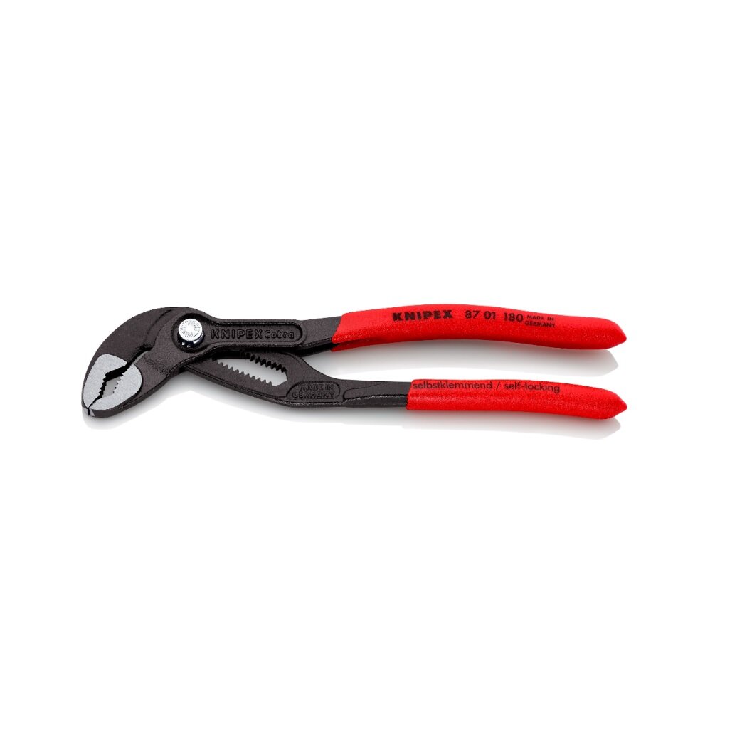 Клещи переставные KNIPEX COBRA с фиксатором 180 мм, обливные рукоятки KN-8701180