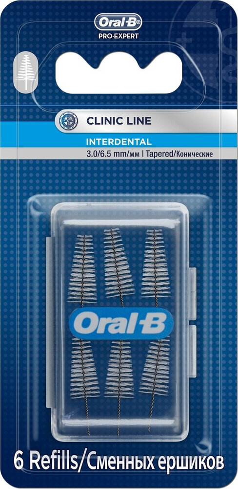 Сменные интердентальные ёршики Oral-B PRO-EXPERT Clinic Line для межзубной щетки, 6 шт.