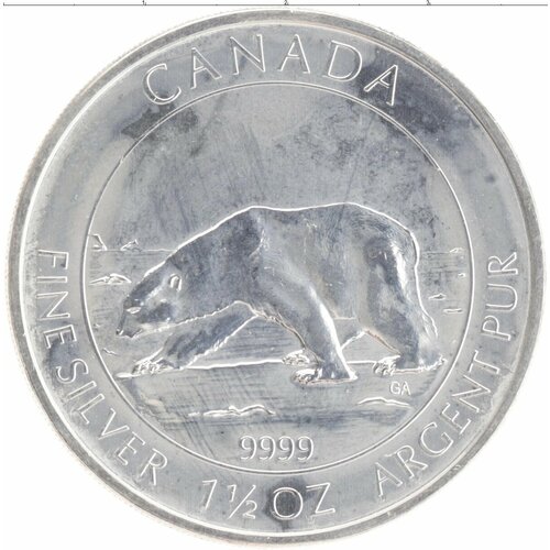 Клуб Нумизмат Монета 8 долларов Канады 2013 года Серебро Канадская Фауна - Полярный медведь