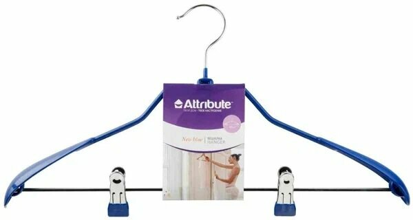 Вешалка для костюма с зажимами "NEO BLUE" ATTRIBUTE HANGER, 45см, металл, антискользящая — фото 1