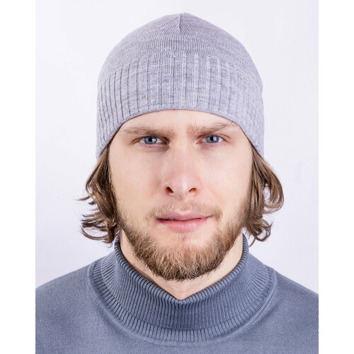 фото Шапка бини marhatter для мужчин, размер 57-59, дымка