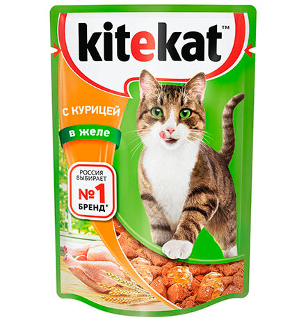 Паучи Китикет для кошек Курица в желе (цена за упаковку) 85г x 28шт