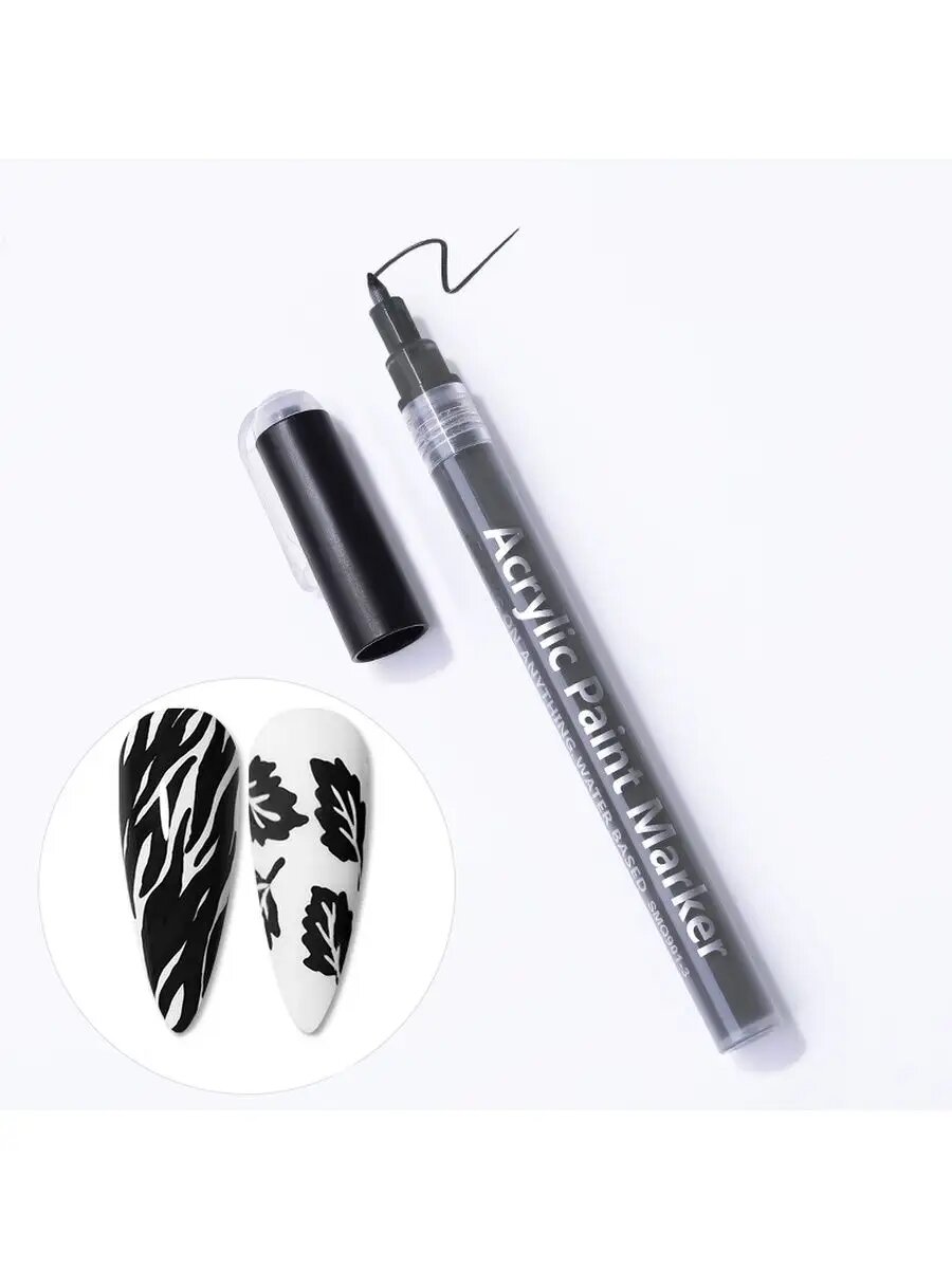 Born Pretty, Nail Art pen - маркер для ногтей 54320-01 (черный)