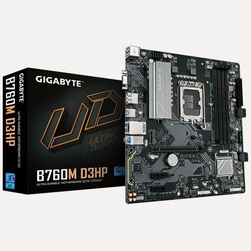 Изображение товара Материнская плата Gigabyte B760M D3HP, LGA1700, Intel B760, Micro-ATX, RTL (B760M D3HP)