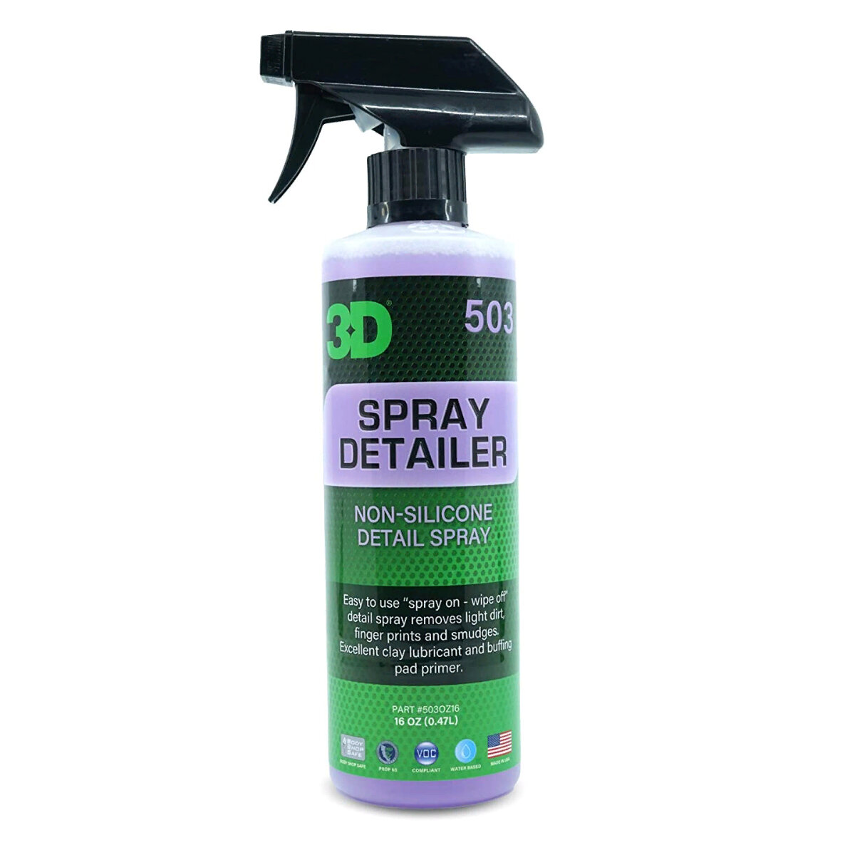 очиститель поверхности для блеска/перед полировкой/для глины 503 SPRAY DETAILER 3D (спрей, 473мл)