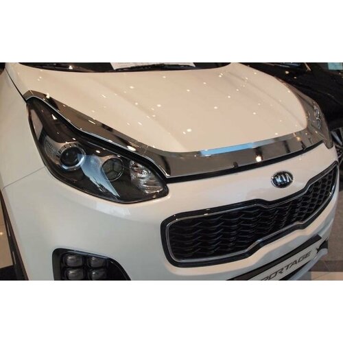 Дефлектор капота Auto Clover для Kia Sportage 4 хромированные 3 части 19600₽