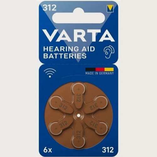 Изображение товара Элемент питания Varta Hearing Aid 312 бл 6