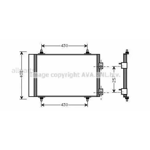 AVA CNA5240D Радиатор кондиционера с осушителем Citroen C4 Picasso + / + Rear AC 10/06-