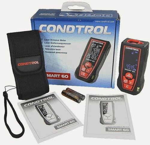 Изображение товара Лазерный дальномер Condtrol SMART 60 60м, функция Пифагора, ударопрочный