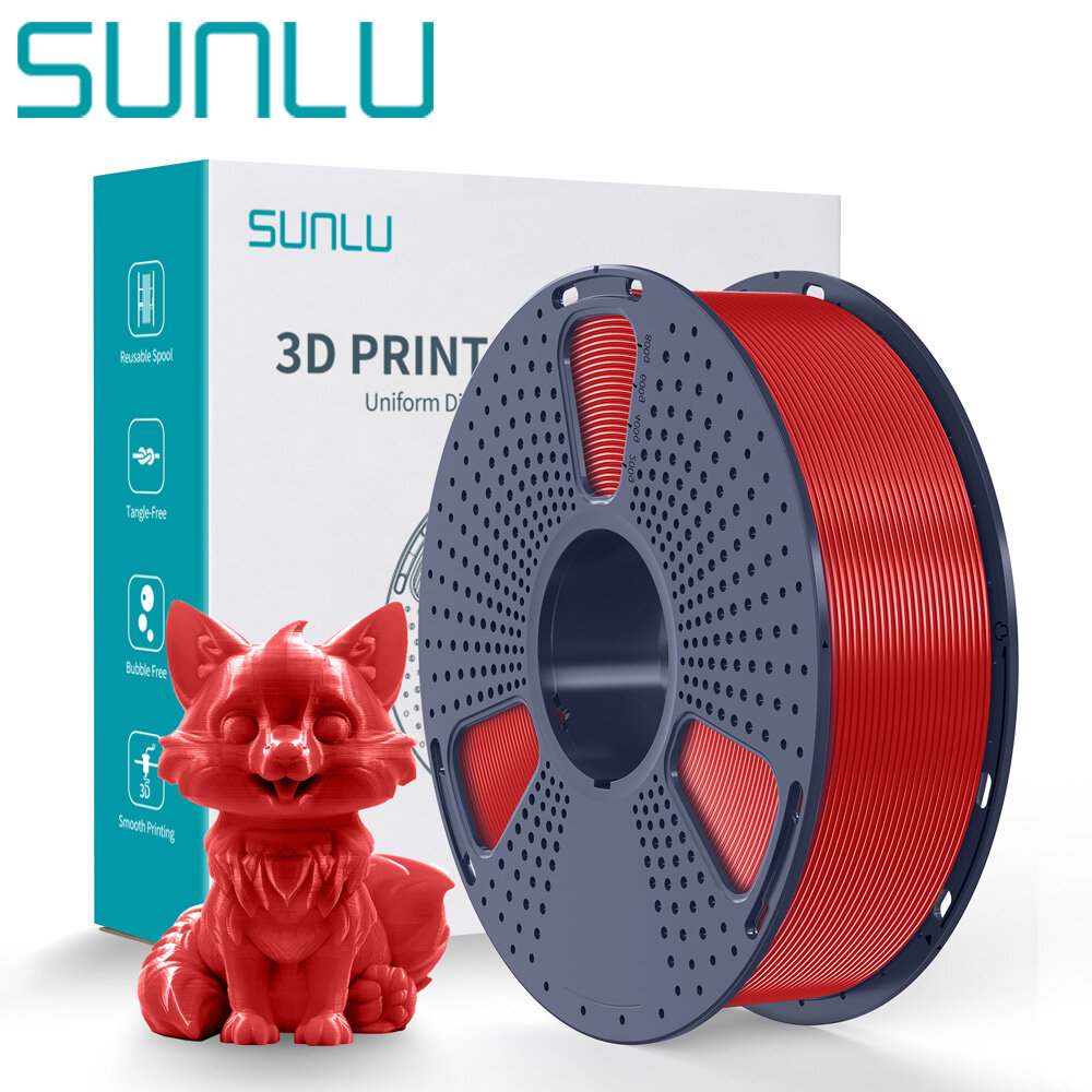SUNLU PLA filament Red 1.75mm 1KG eco-friendly upgraded detachable tray