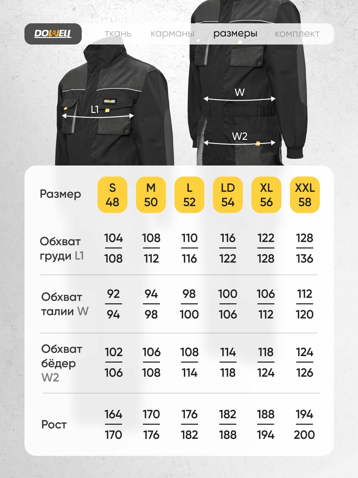 Комбинезон рабочий DOWELL HD цвет темно-серый размер XL/56 рост 188-194 мм - фото №4