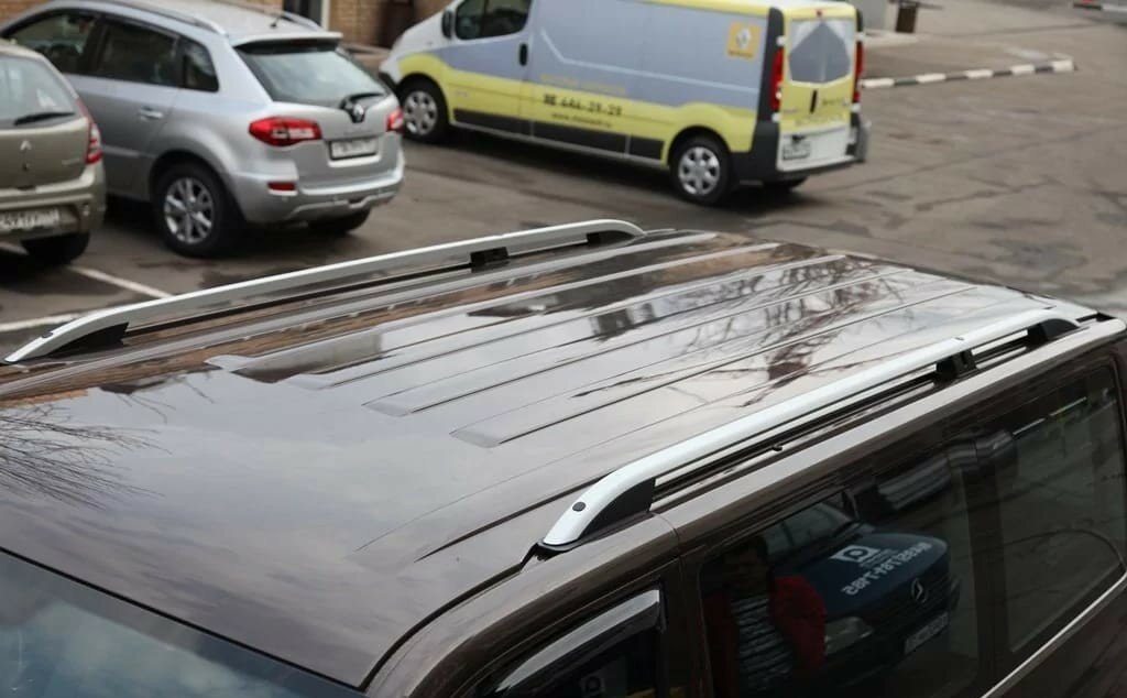 Рейлинги продольные ERKUL 3х опорные на VOLKSWAGEN T5 2003-2015 кроткая база-черные
