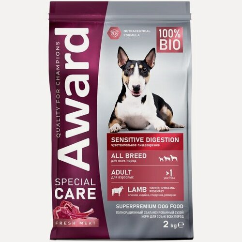 Изображение товара Корм сухой Award SPECIAL CARE Sensitive Digestion для взрослых собак всех пород с чувствительным пищеварением со свежим мясом ягненка 2 кг
