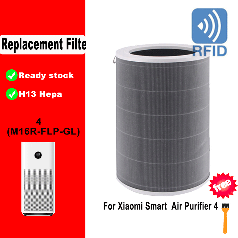 Комплект фильтров HEPA+Carbon для очистителей воздуха MI Xiaomi Smart Air Purifier 4 Filter (M16R-FLP-GL) (BHR5120GL) RFID метка, Серый