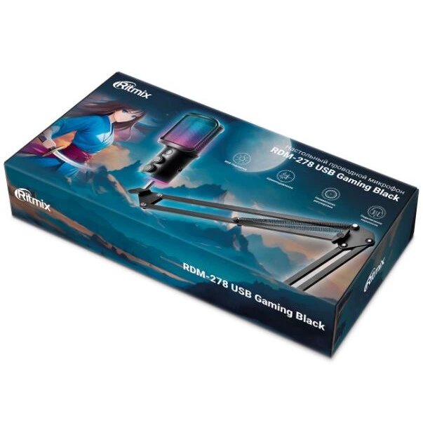 USB микрофон Ritmix RDM-278 USB Gaming Black — фото 1