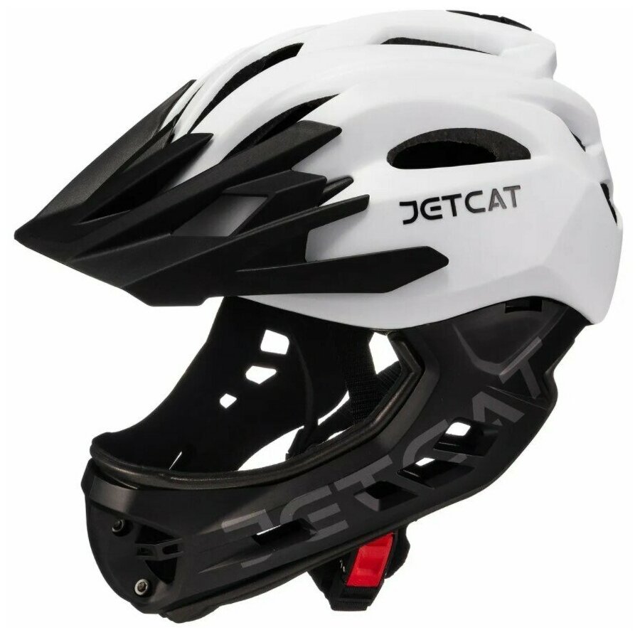 Шлем - JETCAT - Hawks (Хокс) - размер "S" (48-55см) - White/Black - Fullface - защитный - велосипедный - велошлем - детский