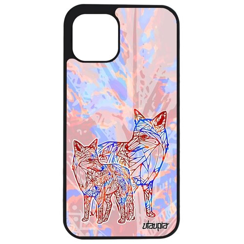 фото Дизайнерский чехол на телефон // iphone 12 pro // "лиса" хищник охота, utaupia, розовый