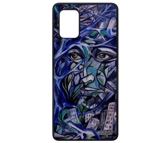 фото Противоударный чехол на смартфон // galaxy a71 // "взгляд" женский женщина, utaupia, бирюзовый