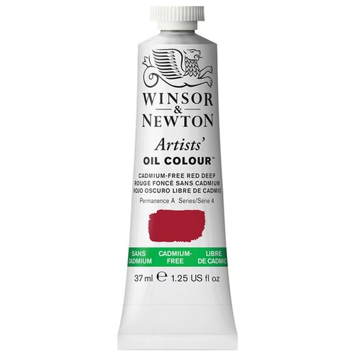 краски масляные краска масляная профессиональная winsor Winsor & Newton Краска масляная художественная Artists', 3 шт., бескадмиевый красный насыщенный