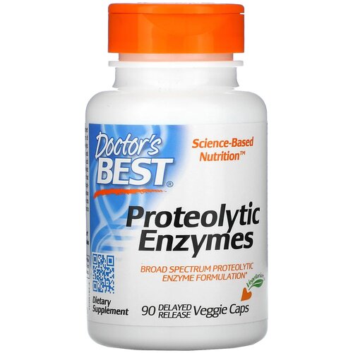 Капсулы Doctor's Best Proteolytic Enzymes вег. с отсроч. высв., 90 г, 90 шт.