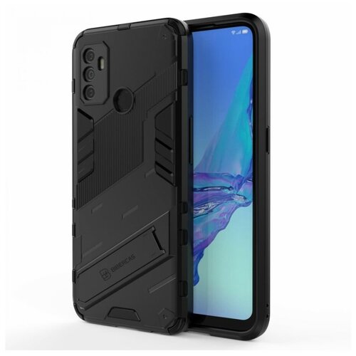 фото Punk противоударный чехол с подставкой для oppo a53 (2020) черный brodef