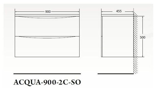 Тумба под раковину BelBagno ACQUA Cemento Verona Grigio ACQUA-900-2C-SO-CVG - фотография № 3