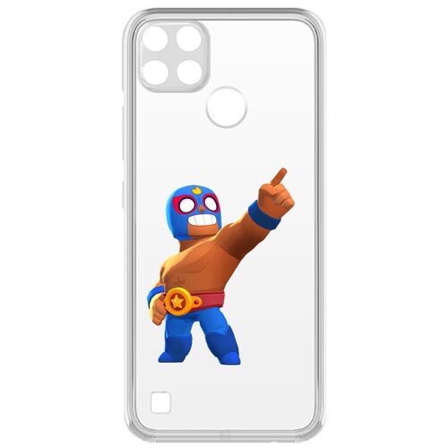 чехол накладка clear case brawl stars эль дракон вердозо для samsung galaxy s21 g996 Чехол-накладка Clear Case Brawl Stars-Эль Примо для Realme C25Y