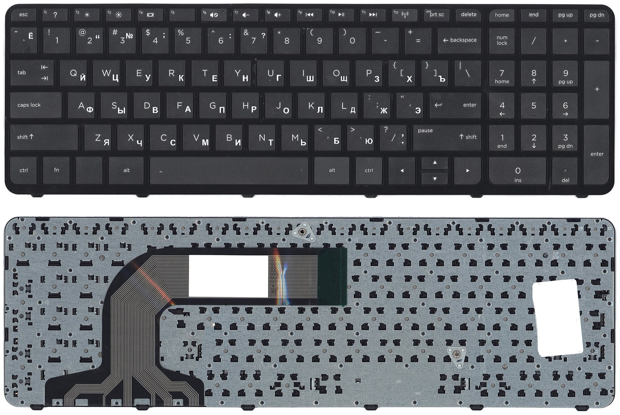 Клавиатура для ноутбука HP Pavilion 17 17-E черная с черной рамкой