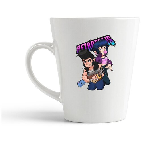 фото Кружка-латте coolpodarok браво старс brawls srars (фиолетовая надпись и двое)