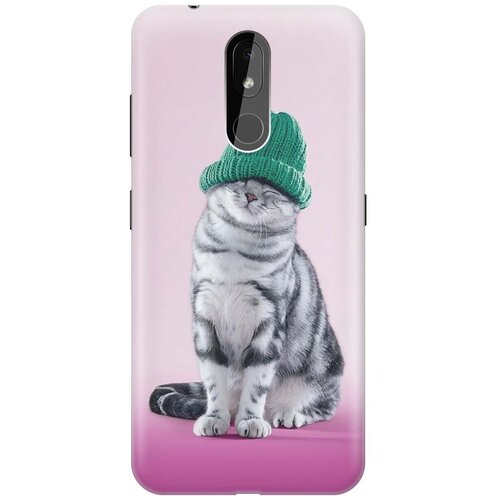 фото Gosso ультратонкий силиконовый чехол-накладка для nokia 3.2 (2019) с принтом "кот в зеленой шапке"