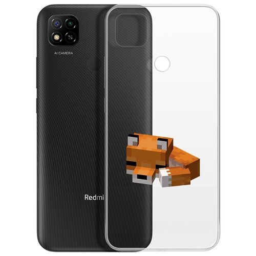 Чехол-накладка Krutoff Clear Case Спящий Лисенок для Xiaomi Redmi 9C чехол накладка krutoff clear case спящий лисенок для vivo y31