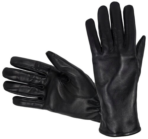 Перчатки 4hands демисезонные, натуральная кожа, подкладка, размер 7,5, черный
