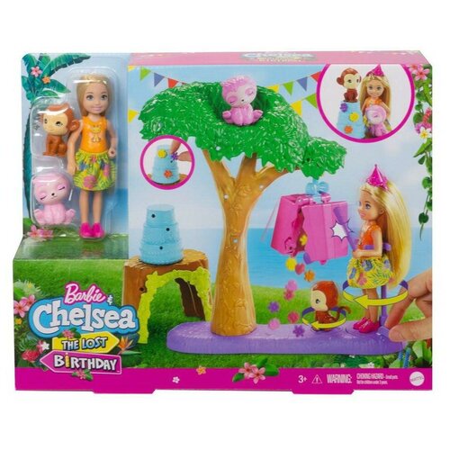 фото Barbie® игровой набор "челси в джунглях" с куклой блондинкой, щенками и аксессуарами для игры в футб mattel