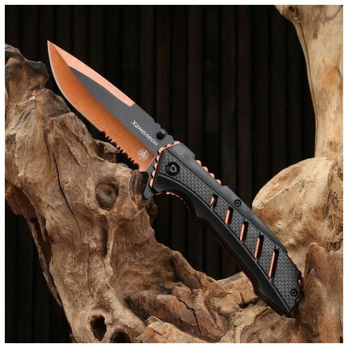 Мастер Клинок Нож складной Хамелеон сталь -420, рукоять - пластик, оранжевый, 21 см