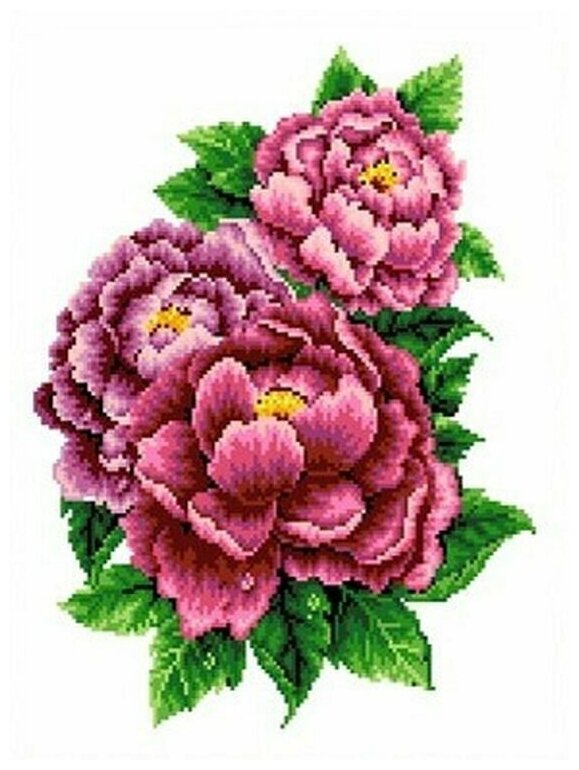 Рисунок на ткани Каролинка "Розовые пионы", 23x30 см