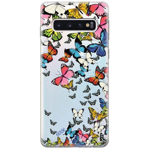 Ультратонкий силиконовый чехол-накладка Transparent для Samsung Galaxy S10 с 3D принтом Magic Butterflies ультратонкий силиконовый чехол накладка transparent для samsung galaxy note 20 с 3d принтом magic butterflies