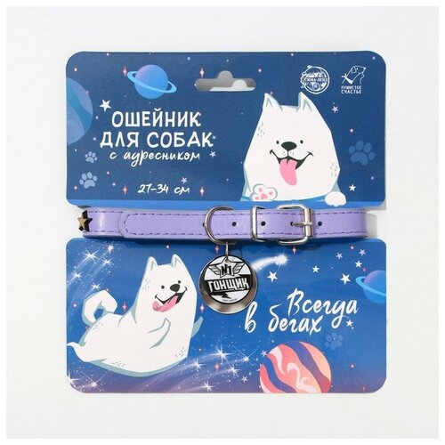 Ошейник для собак 1 гонщик с адресником ОШ 27-34 см 55700₽