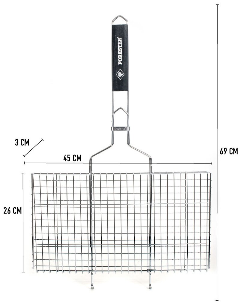 FORESTER Решетка - гриль большая, 26*45см (12) - фотография № 4